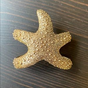 Gold Starfish Bangle Bracelet